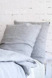 Set Of 2 Linen Pillow Sham Covers With Envelope Closure - Throw Cases Organic Spil - thumbnail 1