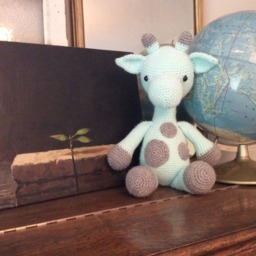 Mint & Gray Nursery, Gender Neutral, Jungle Crochet Giraffe Handmade Stuffed Animal Plush Toy Baby Shower - thumbnail 4