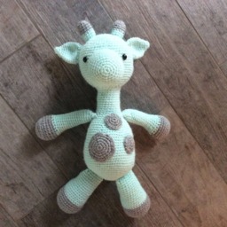 Mint & Gray Nursery, Gender Neutral, Jungle Crochet Giraffe Handmade Stuffed Animal Plush Toy Baby Shower - thumbnail 2