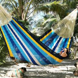 Cancun Hammock Made With Thick Nylon Thread - Traditional Mayan Hammocks Customs Taxes Included - thumbnail 2