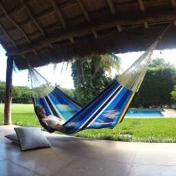 Cancun Hammock Made With Thick Nylon Thread - Traditional Mayan Hammocks Customs Taxes Included - thumbnail 3