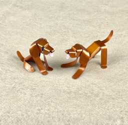 Vizsla Puppy Handmade Copper Sculpture, Miniature Dog Figurine - thumbnail 1