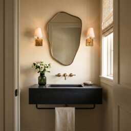 Modern Organic Brass Mirror - Irregular Shape Vanity Mirrors - thumbnail 2