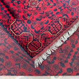 3x5 Afghan Khal Mohammadi Wool Rug - Hand-Knotted Red Tribal Carpet Authentic Oriental Accent For Living Room Or Entryway Decor Gift - thumbnail 4