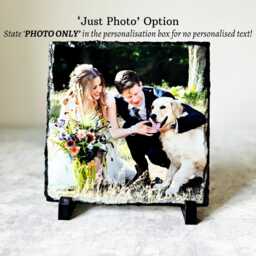 Personalised Photo Slate Gift - Custom Frame For Anniversary, Wedding, Christmas & Birthdays Handmade Stone Plaque - thumbnail 2