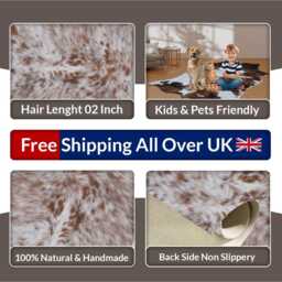 Elegant Medium Dark Brown/White Cowhide Rug - Plush Hair-On Leather For Modern Interiors - thumbnail 4