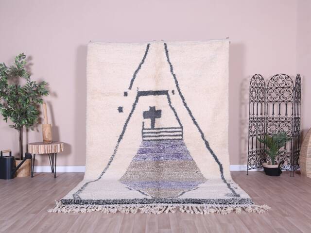 Vintage Boujaad Rug, Authentic Moroccan Rug 6x10 Ft - image 1