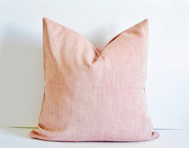 Pink Woven Pillow The Rhine Cover A Modern Mixed & Beige Tweed Pattern Throw Cushion 18x18 20x20 - image 1