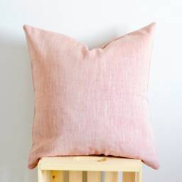 Pink Woven Pillow The Rhine Cover A Modern Mixed & Beige Tweed Pattern Throw Cushion 18x18 20x20 - thumbnail 3