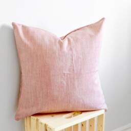 Pink Woven Pillow The Rhine Cover A Modern Mixed & Beige Tweed Pattern Throw Cushion 18x18 20x20 - thumbnail 2
