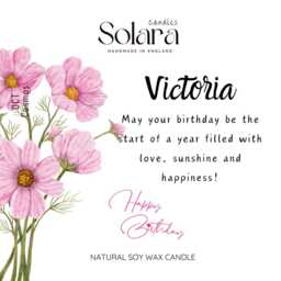 Personalised October Birth Flower Candle Gift Set, Oct Month For Sister Aunt Mum Daughter Friends, 30Th 40Th Birthday Gift - thumbnail 2