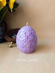 Handmade Carved Flowers Easter Candle, Eco-Friendly Soy & Bee Wax Decor, Spring Home - Gift - thumbnail 1