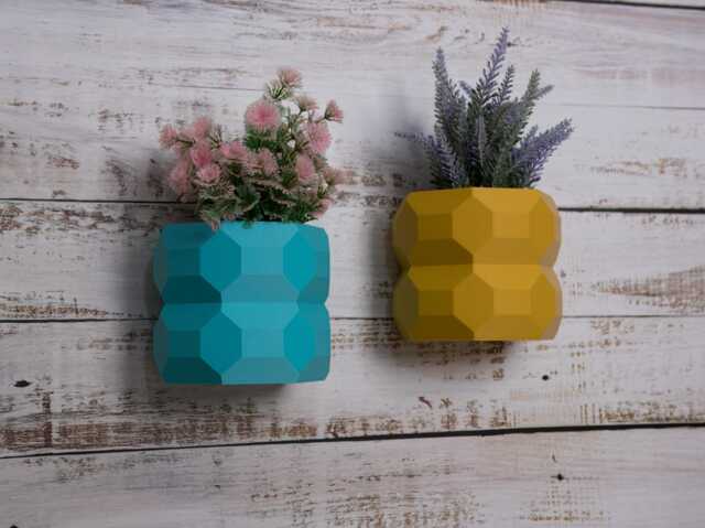 Indoor Wall Planter, Modern Geometric Design, Plant Pot, Home Decor - image 1