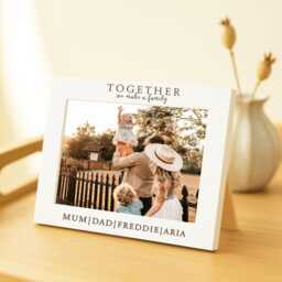 Personalised Family Photo Frame, Engraved White Picture Frame Gift For New Family, 6x4 7x5 8x6 Photograph Sizes - thumbnail 4