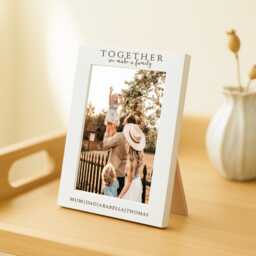 Personalised Family Photo Frame, Engraved White Picture Frame Gift For New Family, 6x4 7x5 8x6 Photograph Sizes - thumbnail 2