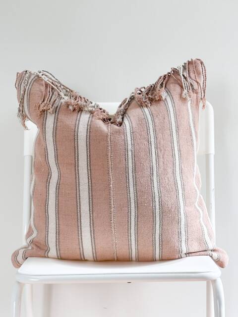 "Handwoven Hmong Hemp Pillow Cover Boho Farmhouse Decor - 20"" X 20" - image 1