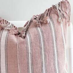 "Handwoven Hmong Hemp Pillow Cover Boho Farmhouse Decor - 20"" X 20" - thumbnail 2
