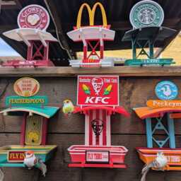 Custom Named Pub Style Garden Bird Feeder - Fly Inn Garden Decor . Seed Or Fat Ball Table - thumbnail 4