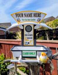 Custom Named Pub Style Garden Bird Feeder - Fly Inn Garden Decor . Seed Or Fat Ball Table