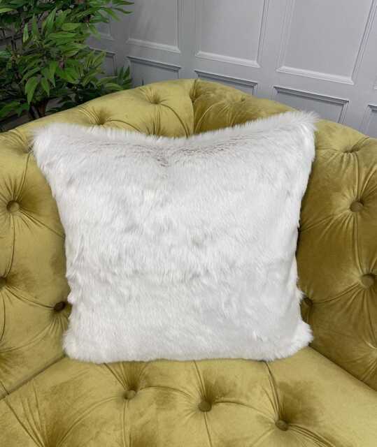 Silver Fox Faux Fur Cushion Covers - Pale Grey Pillows Scatter Cushions Matching Throws Available - image 1