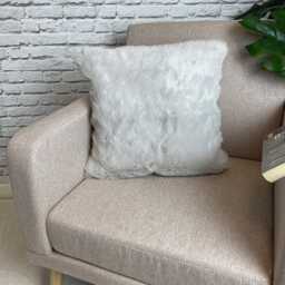 Silver Fox Faux Fur Cushion Covers - Pale Grey Pillows Scatter Cushions Matching Throws Available - thumbnail 2