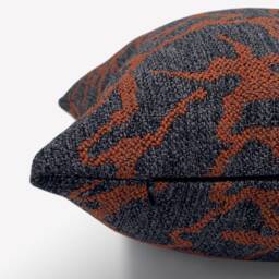 Gray Rust Orange Pillow Cover Fall Pillows, Modern Farmhouse Throw Abstract Pillow, Washable Linen Pillowcase - thumbnail 2