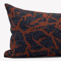 Gray Rust Orange Pillow Cover Fall Pillows, Modern Farmhouse Throw Abstract Pillow, Washable Linen Pillowcase - thumbnail 3