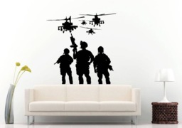 Army Strong Military Hero Helicopter Chopper Navy Seal United States Patriot Wall Sticker Decal Vinyl Mural Decor Art L2257 - thumbnail 1