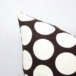 Brown & Cream Cotton Big Polka Dot Pillow Cover, 16 X Inch Toss Pillow, Throw Accent Nursery - thumbnail 2