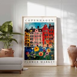 Copenhagen Flower Market Print Danish Floral Wall Art - thumbnail 2
