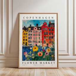 Copenhagen Flower Market Print Danish Floral Wall Art - thumbnail 3