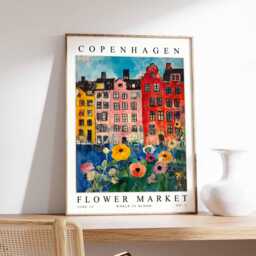 Copenhagen Flower Market Print Danish Floral Wall Art - thumbnail 1