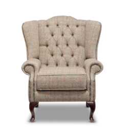 Chesterfield High Back Classic Chair Harris Tweed Wool - thumbnail 2