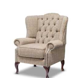 Chesterfield High Back Classic Chair Harris Tweed Wool - thumbnail 3