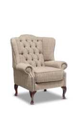 Chesterfield High Back Classic Chair Harris Tweed Wool - thumbnail 1