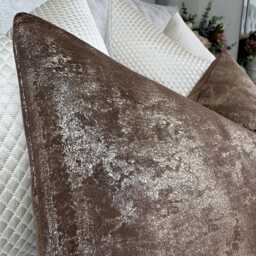 "Brown Mocha Pillow Cover Soft Textured Tapini Latte Cushion - 12"" X 20" - thumbnail 3