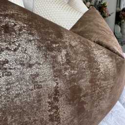 "Brown Mocha Pillow Cover Soft Textured Tapini Latte Cushion - 12"" X 20" - thumbnail 2