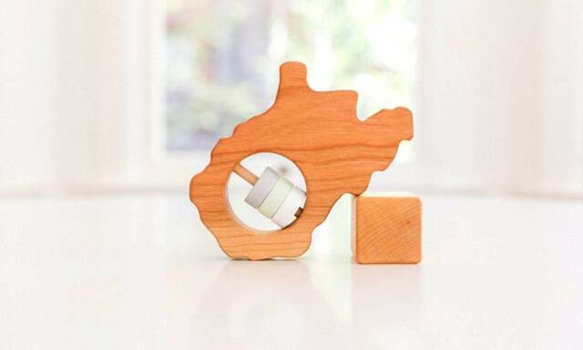 West Virginia State Rattle Modern Wooden Baby Toy - image 1