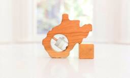 West Virginia State Rattle Modern Wooden Baby Toy