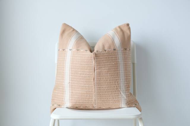 Brown Pillow, Neutral Tan Boho Farmhouse Decor, Home Decorative Pillow - image 1