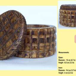 Wooden Box Handmade For Jewelry Geometric Lines Unique Design Vintage Look - thumbnail 3