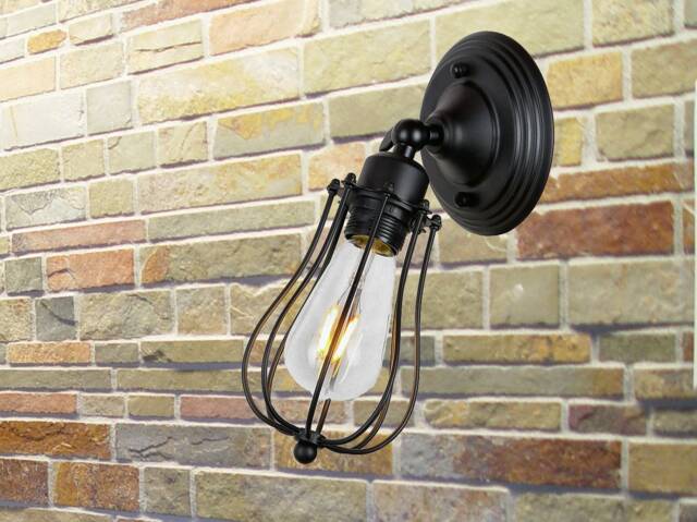 Industrial Lighting Cage Sconce Wall Light Hallway Wall Bathroom Light Fixture Corridor Bedroom - image 1