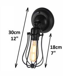 Industrial Lighting Cage Sconce Wall Light Hallway Wall Bathroom Light Fixture Corridor Bedroom - thumbnail 3