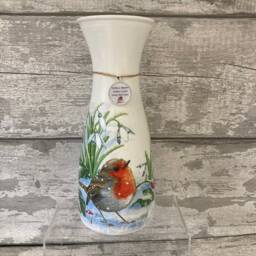 Light Up Robin Vase, With Charm - Decouoage, Gifts, Xmas Robins Appear When Loved Ones Are Near - thumbnail 3