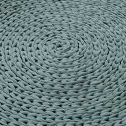 Blue Window Seat Cushion, Custom Bench Water Green Round Rug, Knit Chair Pad, Cotton 37 Colors, Large & Small Sizes - thumbnail 2