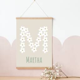 Set Of 3 Neutral & Personalised Daisy Prints. Perfect For A Girls Room, Nursery Or Playroom - Prints Only - thumbnail 2