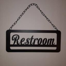 Metal Wall Art. Restroom Sign. Restroom. Bathroom Home Decor. Office Black - thumbnail 2