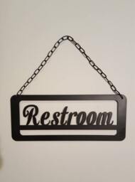 Metal Wall Art. Restroom Sign. Restroom. Bathroom Home Decor. Office Black - thumbnail 1
