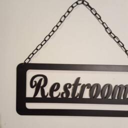 Metal Wall Art. Restroom Sign. Restroom. Bathroom Home Decor. Office Black - thumbnail 3