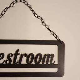 Metal Wall Art. Restroom Sign. Restroom. Bathroom Home Decor. Office Black - thumbnail 4